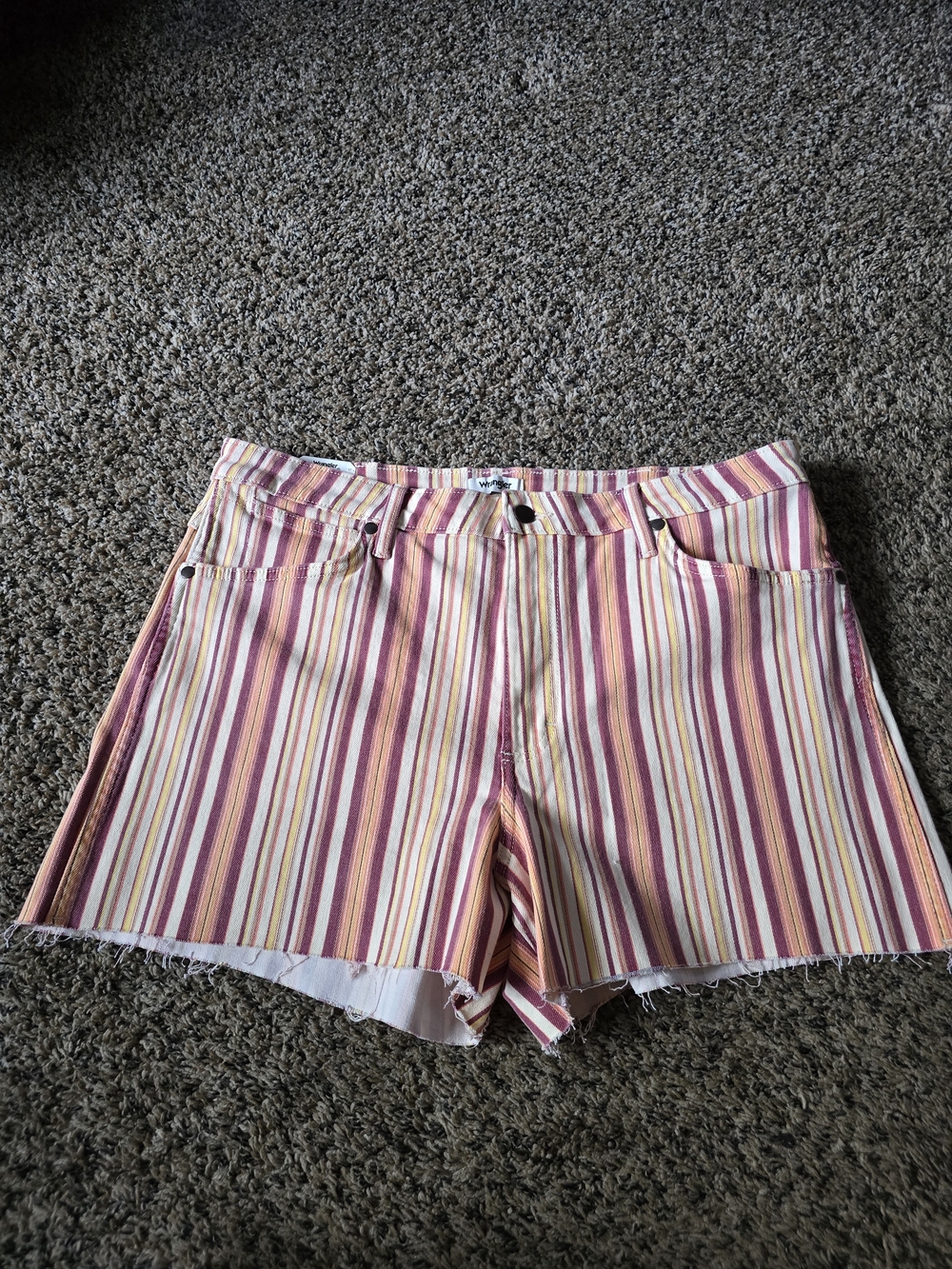 Striped Pink Wrangler Women’s Denim Shorts